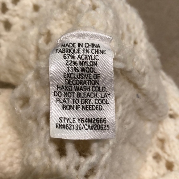 Guess cream knit sweater vest Sz M pre-owned - Picture 5 of 5